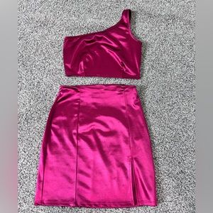 2 piece crop top and mini skirt